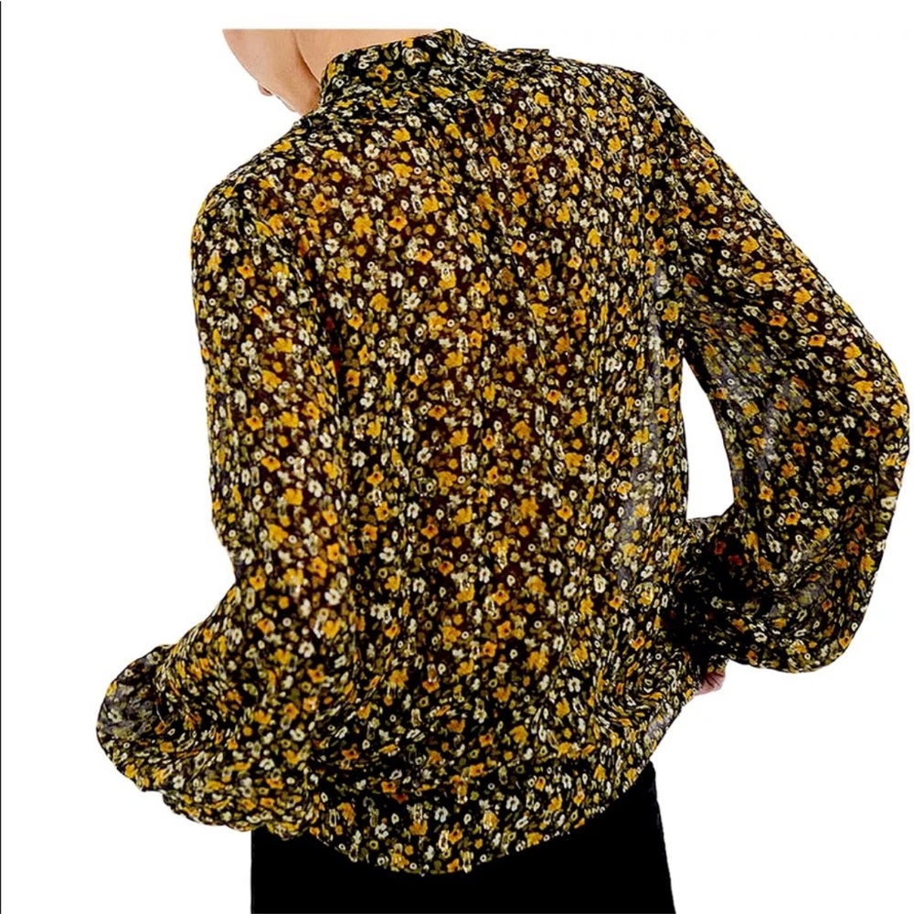 {SOLD} THE KOOPLES Floral Sheer Blouse Top Women’s Large - Picture 2 of 11